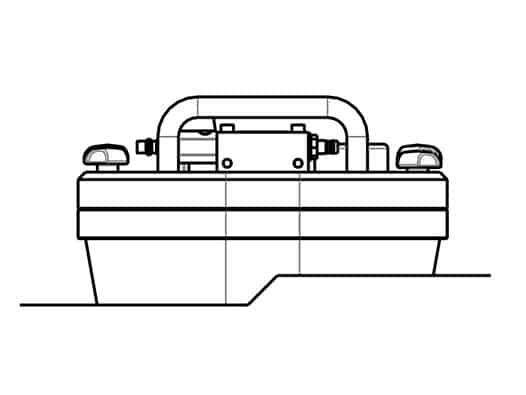 Configuration sketch for lap weld testing with a vacuum box.