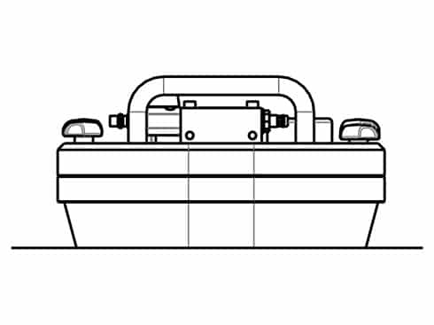 Configuration sketch for flat weld testing with a vacuum box.
